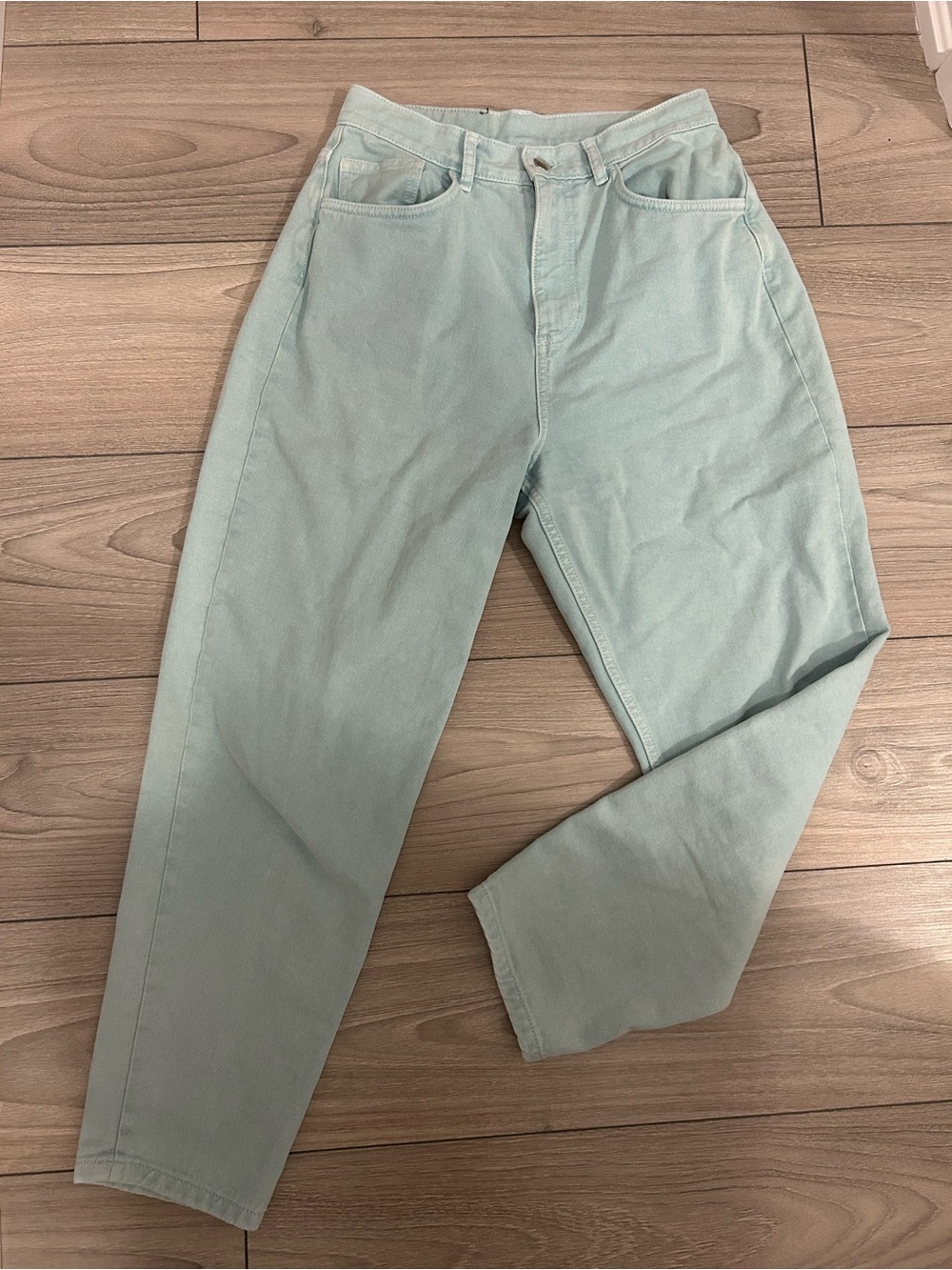Mint Green High-Rise Casual Jeans